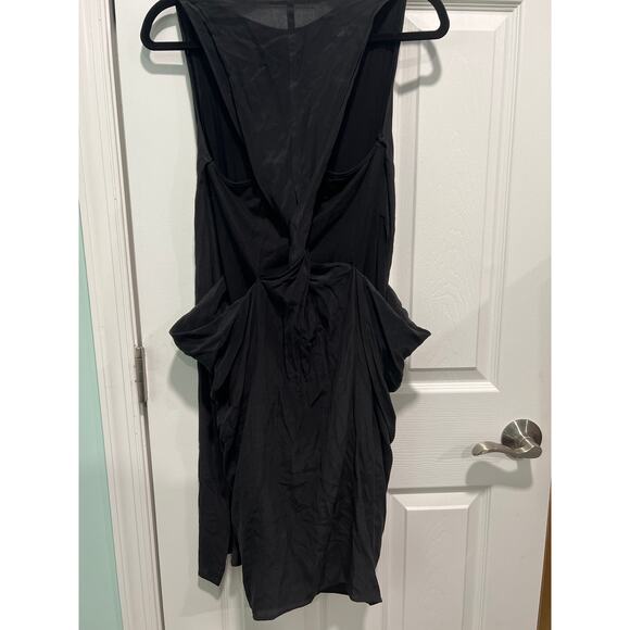 AllSaints Spitalfields Draped Silk Black Dress Size 10 - Picture 6 of 7
